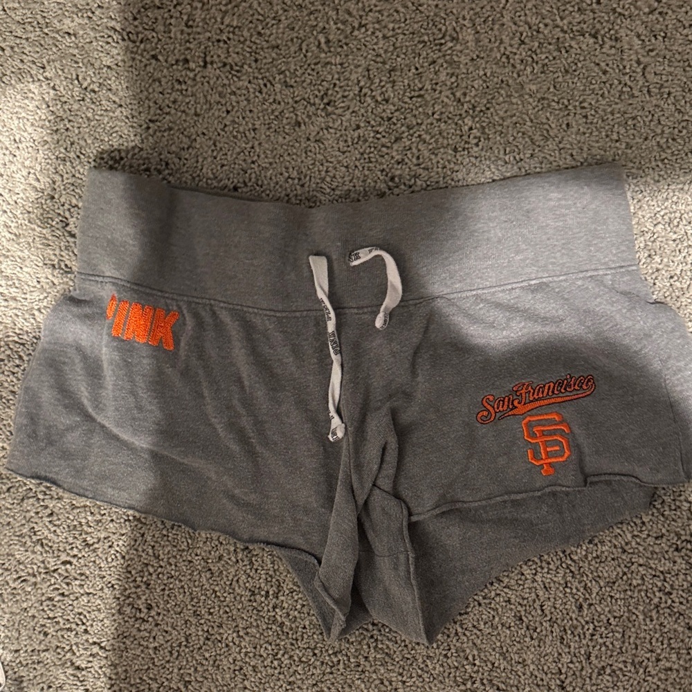 PINK Victoria's Secret SF Giants Gray and Orange Athletic Shorts